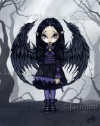 Purple Paper Hearts by Jasmine Becket Griffith  8"x10" Ceramic Art Tile with recessed hangers for tabletop or wall hanging purposes