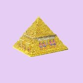 Pyramid Jeweled Box Enameled Pewter Box Bejeweled w/ Austrian Crystals