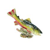 Rainbow Trout Jeweled Box Enameled pewter bejeweled w/ Austrian crystals