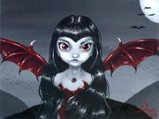Red Winged Fairy by Jasmine Becket Griffith  8"x10" Ceramic Art Tile with recessed hangers for tabletop or wall hanging purposes