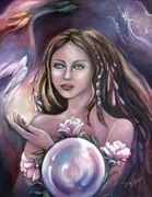 Rhiannon by Jennifer Galasso   8"x10" Ceramic Art Tile with recessed hangers for tabletop or wall hanging purposes