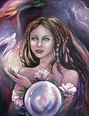 Rhiannon by Jennifer Galasso 8"x10" Ceramic Art Tile with recessed hangers for tabletop or wall hanging purposes Rhiannon by Jennifer Galasso 8"x10" Ceramic Art Tile with recessed hangers for tabletop or wall hanging purposes