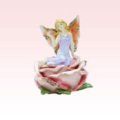 Rose Fairy Jeweled Box Enameled Pewter Box Bejeweled w/ Austrian Crystals