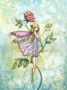 Rose's Friend by Molly Harrison  8"x10" Ceramic Art Tile with recessed hangers for tabletop or wall hanging purposes