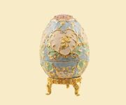 Royal Egg Jeweled Box Enameled pewter box bejeweled with Austrian crystals