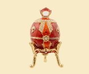 Royal Egg Jeweled Box (Red) Enameled pewter box bejeweled with Austrian crystals