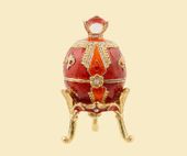 Royal Egg Jeweled Box (Red) Enameled pewter box bejeweled with Austrian crystals