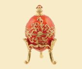 Royal Egg Jeweled Box (Red) Enameled pewter box bejeweled with Austrian crystals