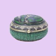 Scarab Jeweled Box Enameled pewter bejeweled w/ Austrian crystals