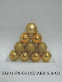 set of 10pc 2.5" Gold Mat Painted Shiny Decorated Glitter Balls