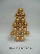set of 17pc 2" Christmas ornament GOLD SHINY MATT BALL IN PVC TREE Package