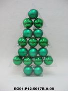 set of 17pc 2" Christmas ornament Green SHINY MATT BALL IN PVC TREE Package