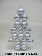 set of 17pc 2" Christmas ornament Sylver SHINY MATT BALL IN PVC TREE Package