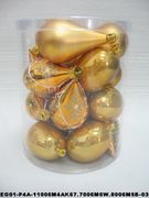 set of 18pc Gold Mat Painted Shiny Decorated Glitter Balls