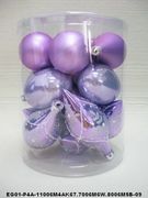 set of 18pc Purple Mat Painted Shyny Decorated Glitter Balls