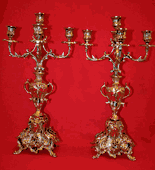 Set of 2 Beautiful Hand Made Bronze Portugal Old Fashion Candleholders