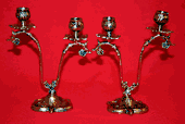 Set of 2 Beautiful Hand Made Bronze Portugal Old Fashion Candleholders