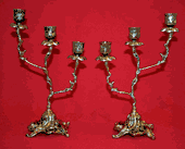 Set of 2 Beautiful Hand Made Bronze Portugal Old Fashion Candleholders