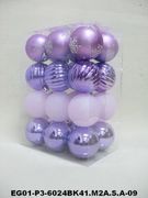 set of 24pc  2.5" Purple Mat Painted Shyny Decorated Glitter Balls