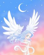 She Bathes In Moonlight by Chrissy Clark   8"x10" Ceramic Art Tile with recessed hangers for tabletop or wall hanging purposes