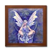 Shimmer Ceramic Tile Box by Artist Selina Fenech Dark wood jewely box measures 5 1/8" x 5 1/8" x 2 3/4" and is fully lined on the inside Shimmer Ceramic Tile Box by Artist Selina Fenech Dark wood jewely box measures 5 1/8" x 5 1/8" x 2 3/4" and is fully lined on the inside