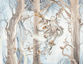 Silence of Wings by Stephanie Law 8"x10" Ceramic Art Tile with recessed hangers for tabletop or wall hanging purposes Silence of Wings by Stephanie Law 8"x10" Ceramic Art Tile with recessed hangers for tabletop or wall hanging purposes