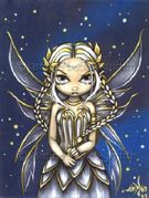 Silver and Gold by Jasmine Becket Griffith  8"x10" Ceramic Art Tile with recessed hangers for tabletop or wall hanging purposes