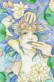 Siren Dream by Maria Van Bruggen 8"x10" Ceramic Art Tile with recessed hangers for tabletop or wall hanging purposes Siren Dream by Maria Van Bruggen 8"x10" Ceramic Art Tile with recessed hangers for tabletop or wall hanging purposes