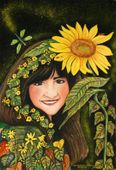 Sister Sprite by Sue Miller 8"x10" Ceramic Art Tile with recessed hangers for tabletop or wall hanging purposes Sister Sprite by Sue Miller 8"x10" Ceramic Art Tile with recessed hangers for tabletop or wall hanging purposes
