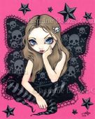 Skulls and Stars by Jasmine Becket Griffith 8"x10" Ceramic Art Tile with recessed hangers for tabletop or wall hanging purposes Skulls and Stars by Jasmine Becket Griffith 8"x10" Ceramic Art Tile with recessed hangers for tabletop or wall hanging purposes