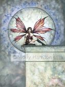 Smoldering Luna by Molly Harrison 8"x10" Ceramic Art Tile with recessed hangers for tabletop or wall hanging purposes Smoldering Luna by Molly Harrison 8"x10" Ceramic Art Tile with recessed hangers for tabletop or wall hanging purposes
