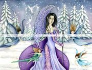 Snow Queen by Gretchen Raisch-Baskin  8"x10" Ceramic Art Tile with recessed hangers for tabletop or wall hanging purposes