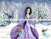 Snow Queen by Gretchen Raisch-Baskin 8"x10" Ceramic Art Tile with recessed hangers for tabletop or wall hanging purposes Snow Queen by Gretchen Raisch-Baskin 8"x10" Ceramic Art Tile with recessed hangers for tabletop or wall hanging purposes