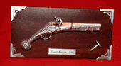 Spanish Collectible Brass Wood Old Fashion Pirate Replica Gun with Stand