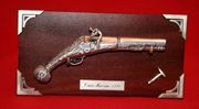 Spanish Collectible Brass Wood Old Fashion Pirate Replica Gun with Stand