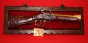 Spanish Collectible Brass Wood Old Fashion Pirate Replica Gun with Stand