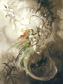 Sparks by Stephanie Law 8"x10" Ceramic Art Tile with recessed hangers for tabletop or wall hanging purposes Sparks by Stephanie Law 8"x10" Ceramic Art Tile with recessed hangers for tabletop or wall hanging purposes