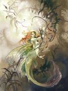 Sparks by Stephanie Law   8"x10" Ceramic Art Tile with recessed hangers for tabletop or wall hanging purposes