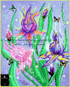 Spirit of the Iris by Cindy Thorrington Haggerty 8"x10" Ceramic Art Tile with recessed hangers for tabletop or wall hanging purposes Spirit of the Iris by Cindy Thorrington Haggerty 8"x10" Ceramic Art Tile with recessed hangers for tabletop or wall hanging purposes