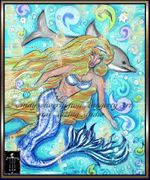 Splish Splash by Cindy Thorrington Haggerty   8"x10" Ceramic Art Tile with recessed hangers for tabletop or wall hanging purposes