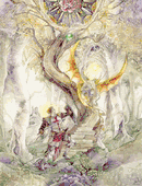 St. George And The Dragon by Stephanie Law 8"x10" Ceramic Art Tile with recessed hangers for tabletop or wall hanging purposes St. George And The Dragon by Stephanie Law 8"x10" Ceramic Art Tile with recessed hangers for tabletop or wall hanging purposes