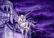 Stardust by Selina Fenech  8"x10" Ceramic Art Tile with recessed hangers for tabletop or wall hanging purposes