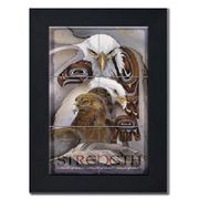 Strength by Artist Jody Bergsma Strength by Artist Jody Bergsma Tile mural of Six (6"x6" tiles) framed in a black wood frame. Dimensions (LxWxH): 22.00 x 26.00 x 1.00 in.