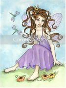 Summer Friends by Caron Vinson   8"x10" Ceramic Art Tile with recessed hangers for tabletop or wall hanging purposes