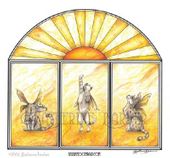 Sun Worship by Katherine Barber 8"x10" Ceramic Art Tile with recessed hangers for tabletop or wall hanging purposes Sun Worship by Katherine Barber 8"x10" Ceramic Art Tile with recessed hangers for tabletop or wall hanging purposes