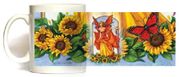 Sunflower Fairie Mug by Artist Jane Starr Weils 11oz Coffee Mugs Microwave and Dishwasher Safe