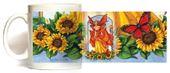 Sunflower Fairie Mug by Artist Jane Starr Weils 11oz Coffee Mugs Microwave and Dishwasher Safe