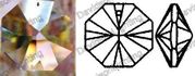 Swarovski Spectra Crystal 12 mm Octagon 1 hole #8290-8011-12 Set of 100pc