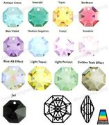 Swarovski Strass Antique Green Octagon Lily With Lazer Logo Etched 14mm 2 hole # 8116-14 Set of 10pc