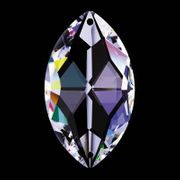 Swarovski Strass Aurora Oval Pear Shape With Lazer Logo Etched 38mm # 8745-38 Box of 224pc